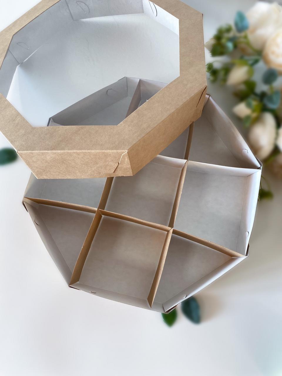 Менажница восьмигранник под орехи/сухофрукты/чай, крафт — изображение 3